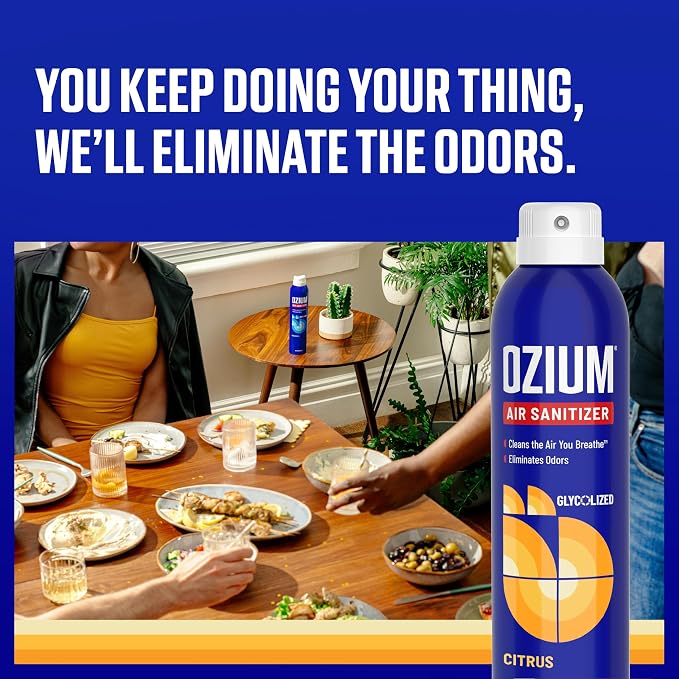 Ozium Air Sanitizer Spray - Room Odor Eliminator for Home, Car, and Office - Citrus - 8 oz Can - 1 Pack
