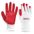 SAFETY Non-Slip 50 Pairs Red Latex Cotton Multi-Purpose Work Gloves- Nitrile Dipped & Rubber Palm Coated for a Firm Grip- Heavy Duty Premium-Construction-Moving-Warehouse-Garden-Gloves