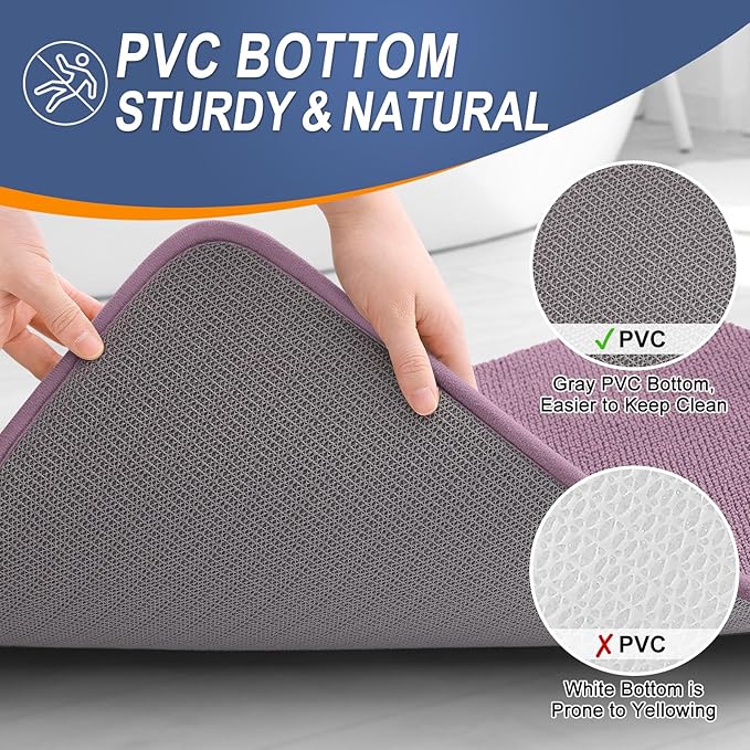 OLANLY Thick Memory Foam Bathroom Rugs 30x20, Absorbent Bath Mat, Deep Plum | Soft Quick Dry Bath Rugs Mats, Non-Slip, Machine Washable Carpet for Bathroom Floor, Tub and Shower, Home Decor Accessories
