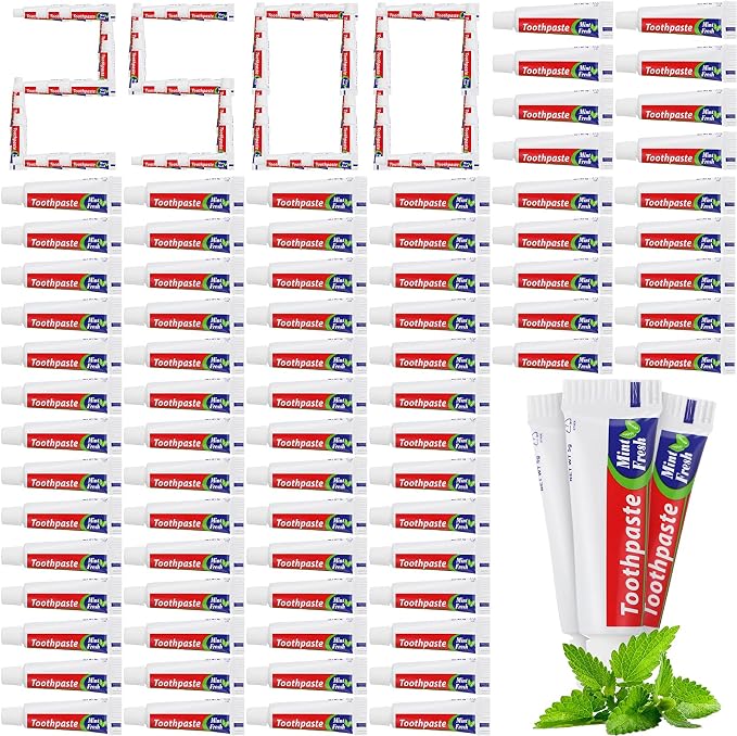 2500 Pcs Mini Toothpaste Bulk Regular Clean Mint Toothpaste for Bad Breath, Helps Freshens Breath, Whitens Teeth Travel Size 0.18oz for Home Hotel Office School Camping