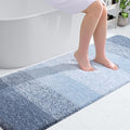 OLANLY Bathroom Runner Rugs Mat 70x20, Extra Soft Absorbent Microfiber Bath Rugs, Rubber Backing, Quick Dry, Washable Long Bath Mats for Bathroom Floor, Tub and Shower, Home Decor Accessories, Blue