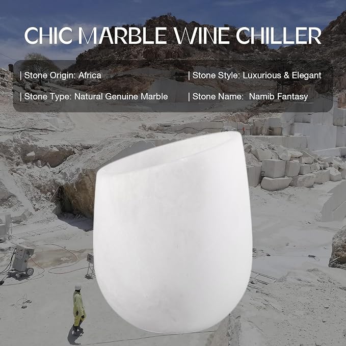 BCS Marble Wine Bottle Chiller Bucket - Versatile Wine & Champagne Chillers for Bottles - Applicable to Kitchen Utensil Holder That Also Serve as Lamp Shade