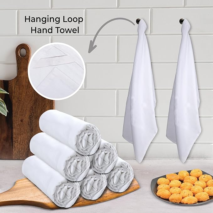 Urban Villa Kitchen Towels Cotton Dish Towels 27”x27” (Set of 24) White