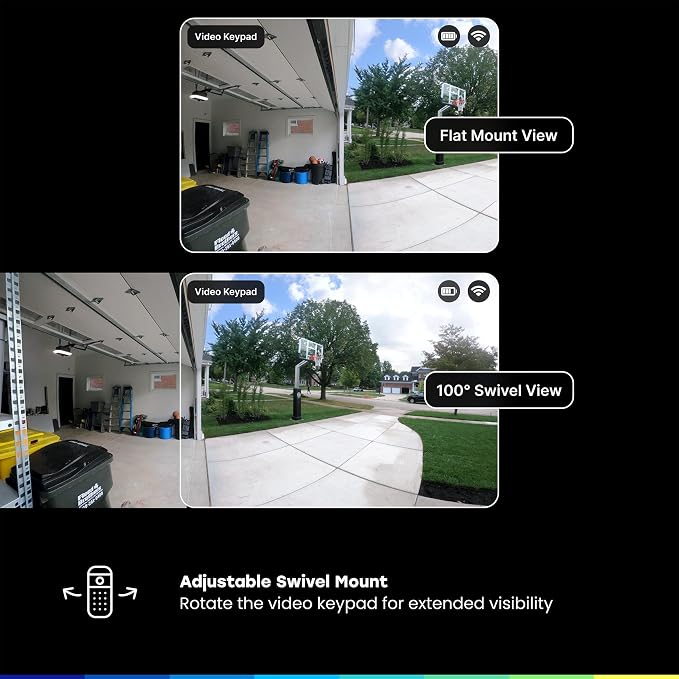 myQ Smart Garage Starter Kit: Garage Door Video Keypad + Wired Power Adapter Kit + Wi-Fi Plug-in 2K Camera, Custom PIN Codes, Wide-Angle Lens, Night Vision, 2-Way Audio, Motion Alerts and App Control