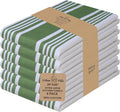 Urban Villa Kitchen Towels Cotton Dish Towels 20”x30” (Set of 6) Green Wht