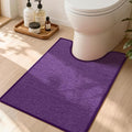 YIHOUSE Purple Toilet Rugs U Shaped 17.5"x24", Quick Dry Non Slip Contour Bath Mat, Absorbent Machine Washable Ultra Thin Bathroom Mats for Toilet Base