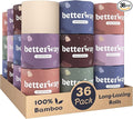 Betterway Unbleached Bamboo Toilet Paper Rolls - Eco-Friendly 3 Ply Toilet Tissue - 36 Long-Lasting Rolls - 360 Sheets/Roll - Organic, FSC Certified, Septic Safe TP - Lint-Free, PFAS-Free Bath Tissue