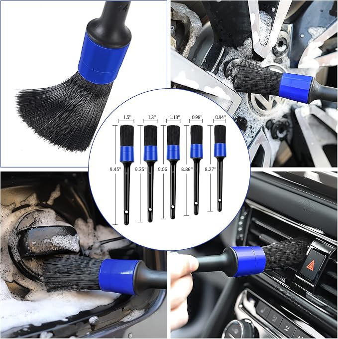 Wontolf 62'' Car Wash Brush Kit with Long Handle, Microfiber Car Wash Mop Mitt, Car Cleaning Detailing Kit, Exterior Interior Car Cleaning Supplies for Cars RV Truck Boat