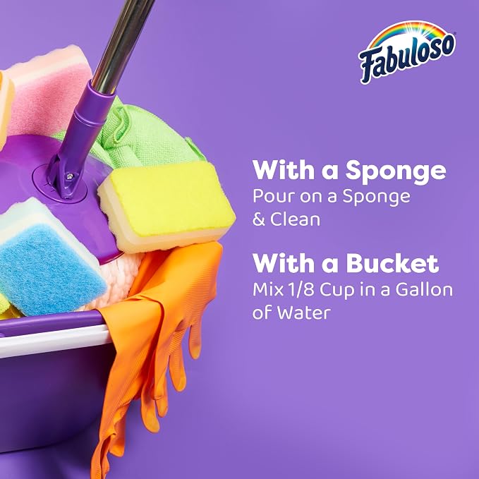 Fabuloso Multi-Purpose Cleaner 2X Concentrated, Refreshing Lemon- 56 fl oz(Pack of 6)