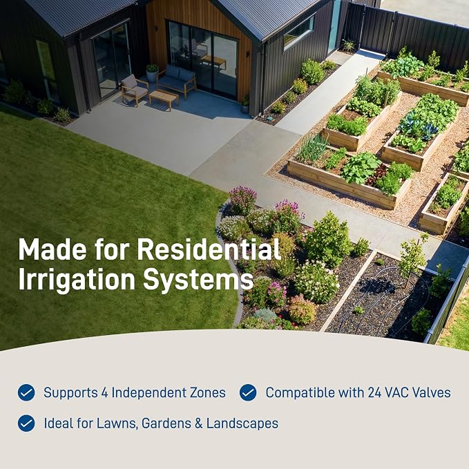 Orbit 4-Station Outdoor Swing Panel Sprinkler System Timer - for Residential Lawn Watering - Multi-Station Irrigation Controller - Custom Watering Intervals - Indoor/Outdoor Installation - 57894