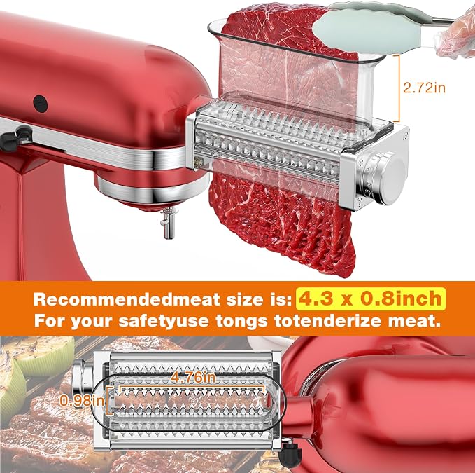 Adjustable Meat Tenderizer for All KitchenAid and Cuisinart Household Stand Mixers, Mixers Accesssories for Kitchen Aid Attachment, Tenderize Meat More Smoothly and Effortless, Dishwasher Safe