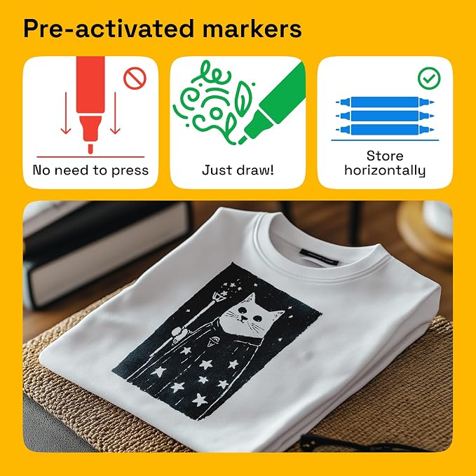 ARTISTRO 5 Black Dual-Tip Fabric Markers Decorating Kit Permanent for Cloth | Brush & Fine Tip, Acrylic Paint Pens for Sneakers, Bags, Shoes, Textiles, Canvas, Sewing, Craft, & DIY