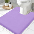 Smiry Memory Foam Toilet Rugs U-Shaped 24x20, Extra Soft Absorbent Non-Slip Contour Bathroom Rugs, Machine Washable Bath Mats for Toilet, Purple