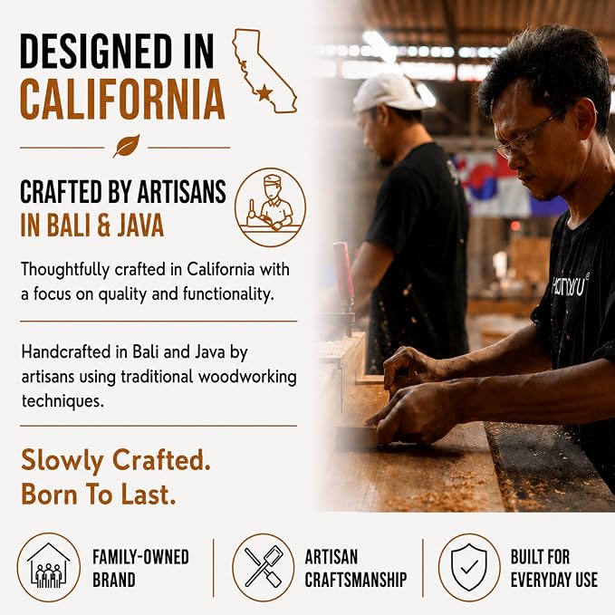 SHUMARU XL 20.5 × 14.2 × 2" End Grain Cutting Board, Professional Butcher Block, Thick Exotic Heartwood Chopping Block, Knife-Friendly, Maximum Work Space Side Handles & Non-Slip Feet