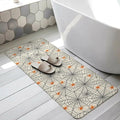 Halloween Bathroom Runner Rugs Non Slip Washable Absorbent Narrow Long Bath Mat Black Net Classic Spiders Gingham Orange Rustic Runner Rugs for Kitchen Hallway Bedroom Laundry Study Room 15.7"x47.2"