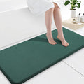Smiry Memory Foam Bath Mat 47x17, Extra Soft and Absorbent Bathroom Mats, Non Slip Washable Carpet for Floor, Shower and Tub, Green