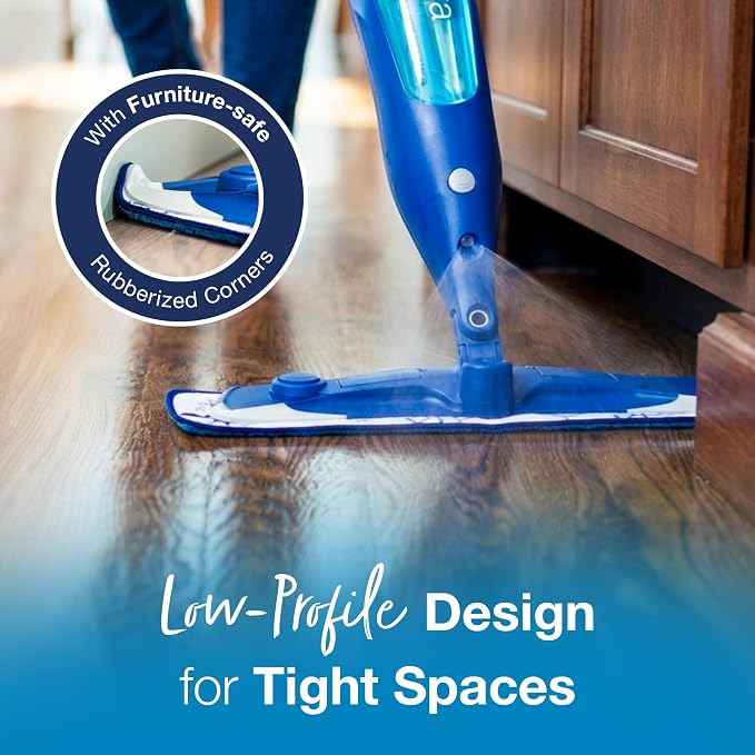 Bona PowerPlus Premium Motion Spray Mop for Hardwood Floors - Includes PowerPlus Hardwood Floor Cleaning Solution and PowerPlus Microfiber Cleaning Pad - Vibrating Spray Mop for Wood Floors