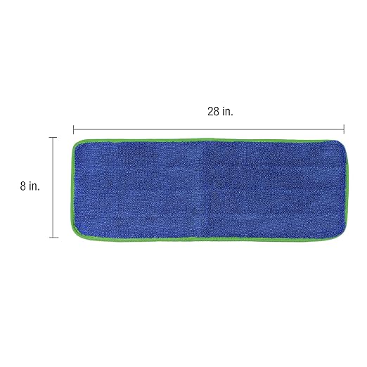 CleanAide All Purpose Super Absorbent Mega Microfiber Mop Pads for 24" Mop Plate, Machine Washable, Traps Dust, Dirt & Pet Hair, Reusable for Home & Commercial Cleaning, 28"x8", 6-Pack, Green