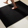 TYUU Black Large Bathroom Rugs Non Slip Washable Bath Rugs Super Absorbent Bathroom Rug Thin Quick Dry Low Pile Bath Mats, Black 36''x60''