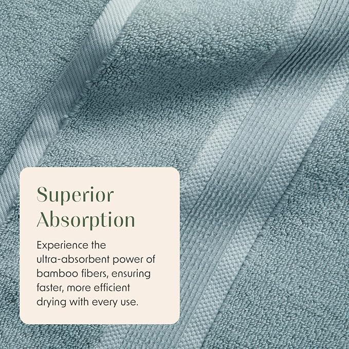 Luxury Bamboo Rayon Oversized Bath Towel Set | 2-Pack | Ultra Soft | Aegean | 35% Bamboo Rayon - 65% Zero Twist Cotton | Absorbent Quick-Dry Towels for Bathroom | Ultra Soft | OEKO-TEX Standard 100