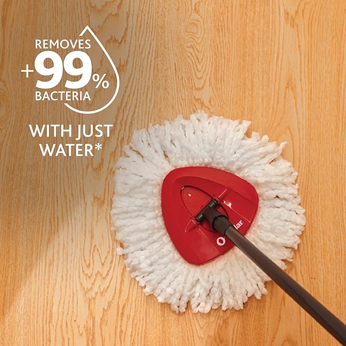 O-Cedar EasyWring Microfiber Spin Mop & Bucket Floor Cleaning System Bundle with O-Cedar PACS Hard Floor Cleaner (Lavender, 10 Count)