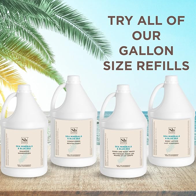 Soapbox Sea Minerals & Blue Iris Conditioner, Refill Bulk Size For Rentals, Guest Rooms & Hotels - Clean Ingredients Free of Harsh Chemicals, Sulfates, Parabens & Silicones - 1 Gallon Bottle