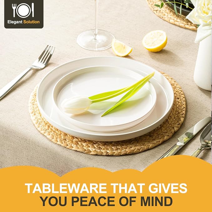EWFEN Plates and Bowls Sets, 12 Pieces Ceramic Dinnerware Set for 4, Stoneware Dishware Dishes Set, Scratch Resistant Dishes Set, Dishwasher & Microwave Safe, White