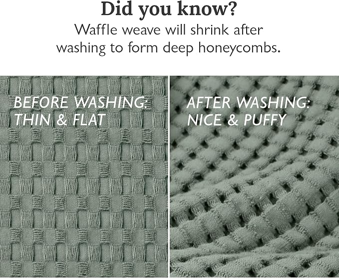 GILDEN TREE Waffle Bath Towels Wash Cloths for Showering, Exfoliating Washcloth Quick Dry Towel, Face Towels for Washing Face Cotton Washcloths Set of 4, Modern Style (Sage Grey)