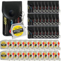 48 Pcs Mini Screwdriver Keychain Tape Measure Keychains Set Keychain Tape Measure Mini Screwdrivers in Pouch Keychain for Birthday Party Favors ，Adult Tool Party Prize for Father's Men Gifts