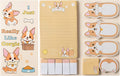 Xqumoi I Just Really Like Corgis Sticky Notes Set, 550 Sheets, Cute Cartoon Corgis Butt Self-Stick Notes Pads Animal Divider Tabs Bundle Writing Memo Pads Back to School Office Supplies Small Gift