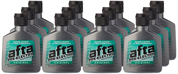 Afta Pre-Electric Shave Lotion With Skin Conditioners Original 3 oz (12 Pack)