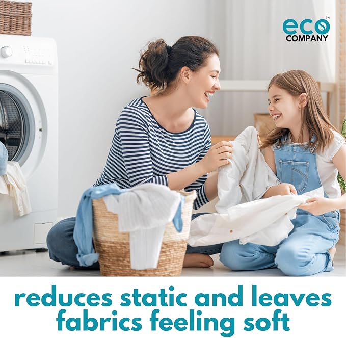 Eco Fabric Softener, Unscented, 1 Gallon, Reduces Static, Plant-Based & Biodegradable Formula, HE Washer Compatible, Fragrance Free, Gentle for Sensitive Skin, Sustainable & Eco-Friendly Laundry Care
