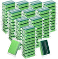 Tioncy 100 Pcs Individually Wrapped Sponges Bulk Kitchen Green Non Scratch Scrub Sponges Dual Sided Cleaning Scrubber for Household Washing Dishes, Pots, Pans, Sinks, Stoves, Appliances, Car, Bike