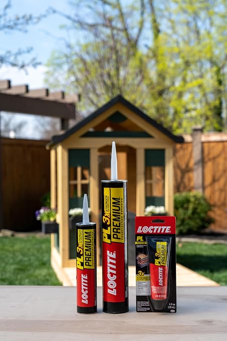 Loctite PL Premium Polyurethane Construction Adhesive, 10 fl oz Cartridge, 1 Pack - Versatile Construction Glue for Wood, Concrete, Stone, Metal & More
