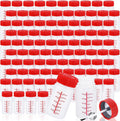 Mumufy 180 Pcs Touch up Paint Bottles with Brush and Lid Empty Touch up Bottle with Mixing Balls 2 oz Fluid Capacity Leftover Paint Container for Car Scratches Repair (Red)