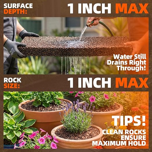 Rock Glue for Landscaping, 1 Gallon 20X Mega Hold Mulch Hold Gravel Binder, Intertek Test Pea Gravel Stabilizer, Pet Safe Mulch Stone Adhesive for Walkways, Yards & Decorative Driveway Edges