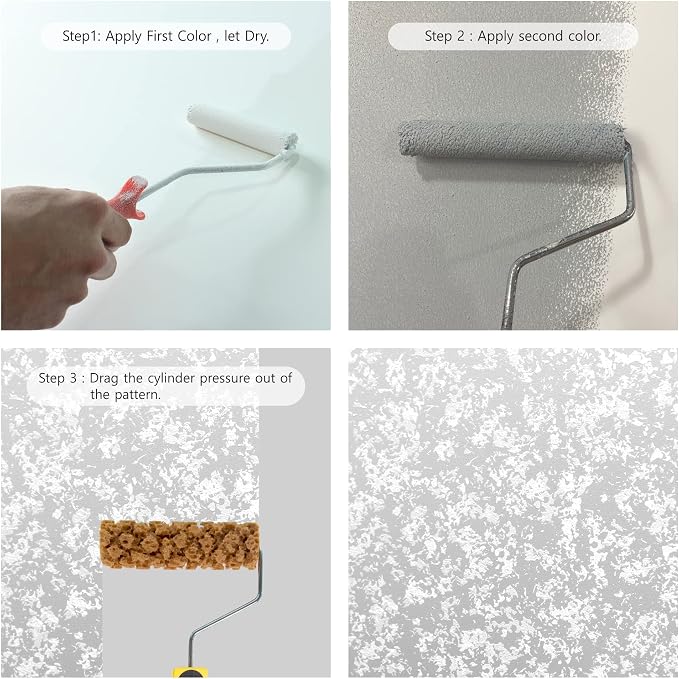 Hanroy Sea Sponge Roller for Painting, 6" Sponge Paint Roller for Texture Painting Decorators Brush Tool, Fast and Easy Pattern Art Texture Pattern Paint Roller for Home Wall Decoration(M60)