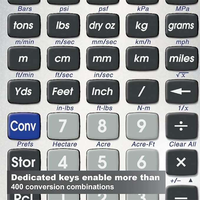 Calculated Industries 8025 Ultra Measure Master Professional Grade U.S. Standard to Metric Conversion Calculator Tool for Engineers, Architects, Builders, Scientists and Students | 60+ Units Built-in, Silver | Professional Grade, U.S. Standard to Metri...