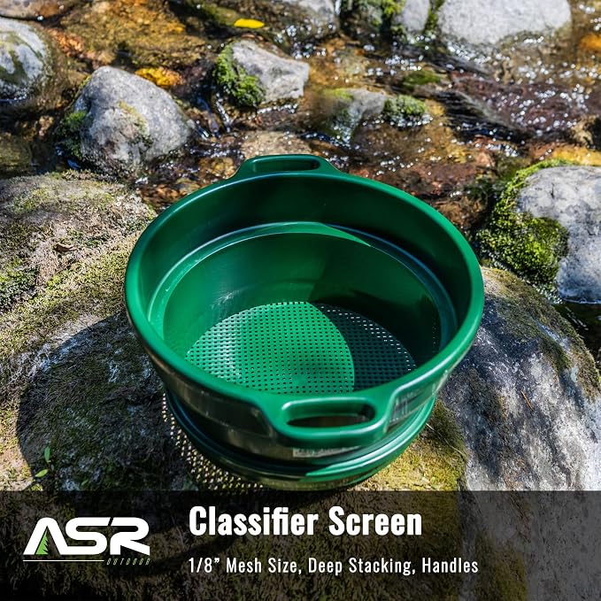ASR Outdoor DEEP Stacking 1/8" Classifier Screen with Handles, Heavy Duty 5 Gallon Plastic Sifting Sieve