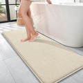 OLANLY Memory Foam Bathroom Runner Rug 47x17, Absorbent Long Bath Mat, Sand | Soft Quick Dry Bath Mat Rugs, Non-Slip, Machine Washable Mat for Bathroom Floor, Tub and Shower, Home Decor Accessories