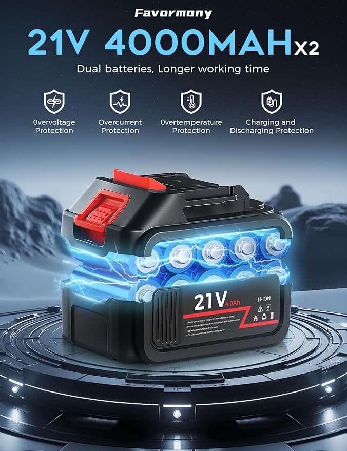 Cordless Leaf Blower, 600,000 RPM Electric Handheld Turbo Jet Blower with 2×4.0Ah Batteries and Charger for 40 Minutes Use, Portable and Lightweight for Lawn Care, Patio, Yard, Deck Cleaning (Bule)