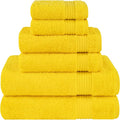 Cotton Paradise 100% Cotton Turkish Towel Set, Soft Absorbent Quick Dry, 6 Piece Towel Set, Yellow