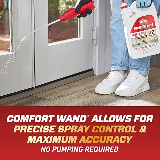 Ortho Home Defense Insect Killer for Indoor and Perimeter2 with Comfort Wand - Ready-To-Use Bug Spray, Kills Ants, Cockroaches & Spiders, 1.1 gal. (2-pack)