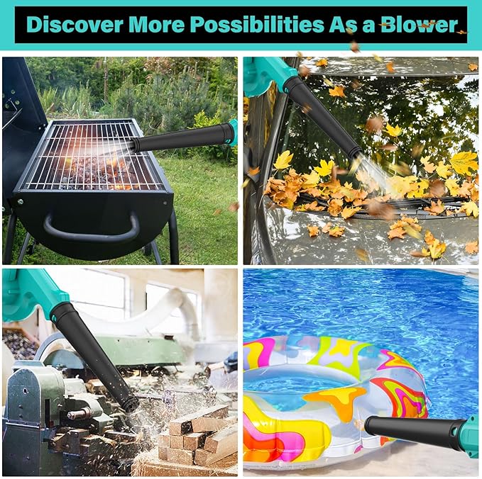 Dinftin Electric Diatomaceous Earth Duster Compatible for Makita 18V Battery(Battery Not Included), Garden Dust Applicator with 1L Capacity and 7.5" Nozzle, Versatile Leaf Blower & Powder Sprayer