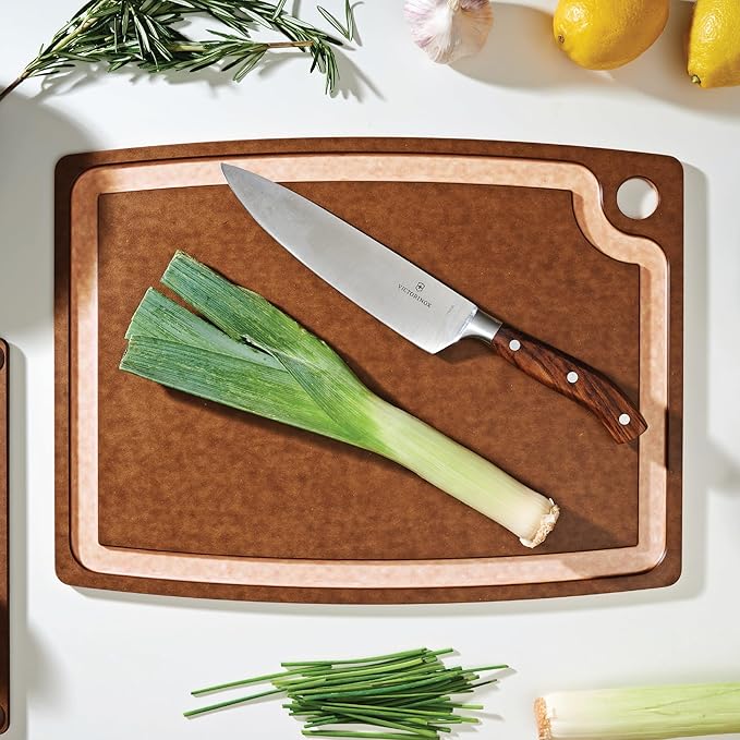 Epicurean Gourmet Series Cutting Board, 17.5-Inch by 13-Inch, Nutmeg/Natural | Juice groove, Microplastics free, dishwasher safe, lightweight reversible design, knife friendly, heat resistant, USA made