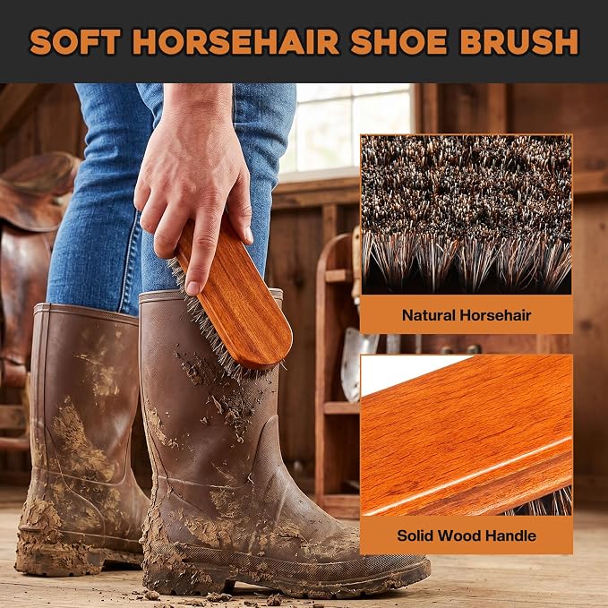 4Pcs Outdoor Heavy Duty Boot Scraper Brush Scrubber Boot Jack Shoe Cleaner Shine Brush with Cleaning Cloth(Style C)