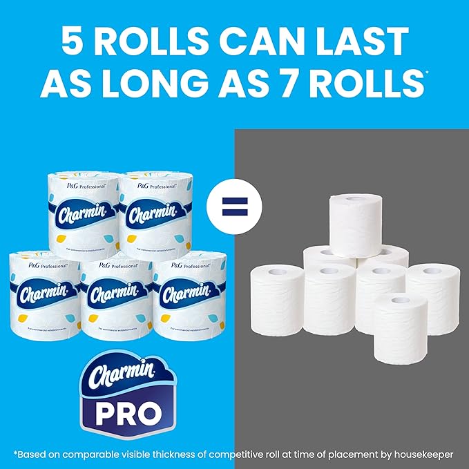 Charmin Professional Commercial Toilet Paper Rolls, Bulk 2-Ply Bathroom Tissue, Individually Wrapped, 450 sheets (75 count)