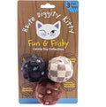 Haute Diggity Kitty Vuiton Checker Balls Set, Plush Cat Toys Catnip Filled with Interactive Crackle Sound, Safe & Durable Toys for Cat & Kitten, 3 Pcs