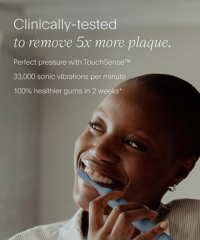 SURI 2.0 New Sonic Electric Toothbrush with Pressure Sensor | 1 Month+ Battery | Electric Toothbrush for Adults | Travel Toothbrushes | Tooth Brush | Blue