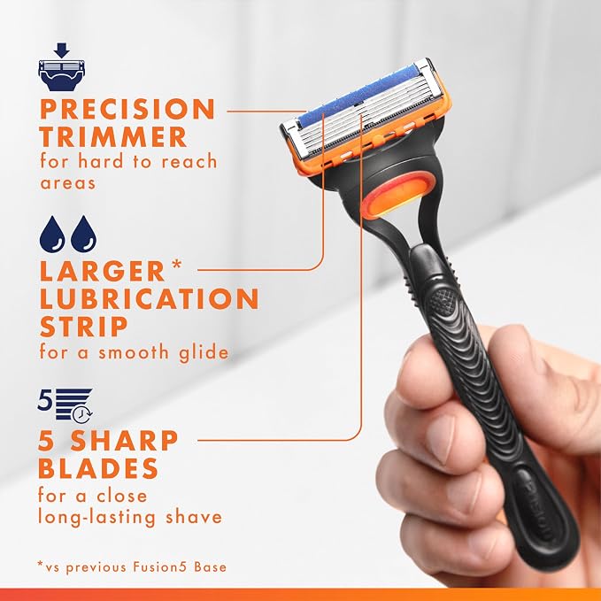 Gillette Fusion5 Mens Razor Blade Refills, 12 Count, Lubrastrip for a More Comfortable Shave